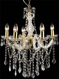 Gold 5 way gothica fleish style crystal chandelie light (WH-CY-40)