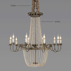 Large wood bead chandelier pendant lights indoor home lighting (WH-CI-06)
