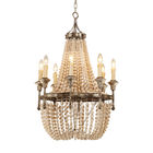 American white wood bead chandelier For dining room Kitchen Lighting (WH-CI-07)