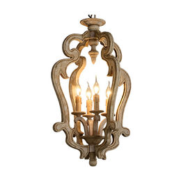 Dark wood farmhouse wood chandelier (WH-CI-12)