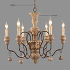 Antique distressed wood chandelier light fixtures pendant lamp (WH-CI-15)