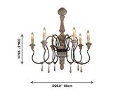 Mango wood chandelier Classic wooden and iron chandelier (WH-CI-31)