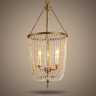 Modernized rustic iron chandelier with wooden beads lampshade (WH-CI-39)