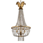 Wrought iron and wood light chandelier fixtures with Wood beads for Kitchen Dining room (WH-CI-40)