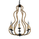 European french Wrought Rope Iron chandeliers for Dining room Kitchen (WH-CI-46)