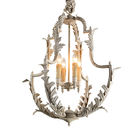 White rustic wrought iron chandelier (WH-CI-48)