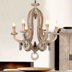 Distressed white wood orb chandelier for Home lighting (WH-CI-54)