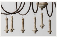 Wood and brushed nickel chandelier for Kitchen Bedroom (WH-CI-55)