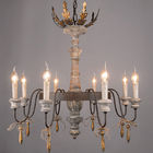 Wood and wrought iron chandelier wood ceiling lamp (WH-CI-58)