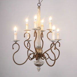 Wood plank chandelier with Iron Arm Material for home Lighting (WH-CI-70)