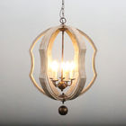 Metal and wood orb chandelier for indoor home lighting (WH-CI-77)