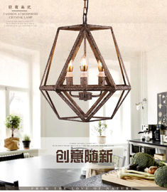 Rustic farmhouse cage chandelier for indoor lamp fixtures (WH-CI-82)