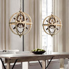 Rustic Iron and Wood Global Shape crystal chandelier (WH-CI-85)