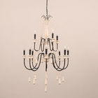Rustic country chandelier with wood beads pendant lamp fixtures (WH-CI-89)