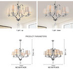 Contemporary metal chandelier with K9 crystal ball for hotel lighting (WH-MI-21)