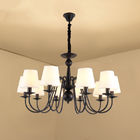 Wrought iron ceiling chandelier lights Black Body Color with lampshade for home lamp (WH-CI-93)