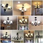 Rot Black iron chandeliers for farmhouse hotel lighting fixtures (WH-CI-94)