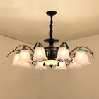 Wrought iron and glass chandelier for home lighting fixtures (WH-CI-99)