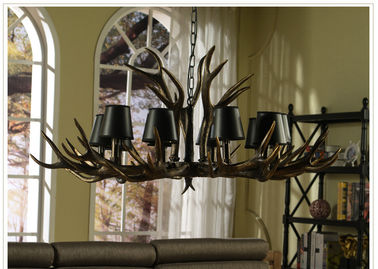 Black antler chandelier Lighting With Lampshade For Coffee Bar Restaurant (WH-AC-05)