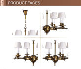 Brass dining room chandelier Lighting with Lampshade Hanging Fixtures (WH-PC-04)