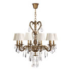Polished brass 10 light chandelier with Lampshade for Living room Bedroom (WH-PC-23)