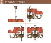 Italian brass chandeliers 8/12 Lights with Lampshade for indoor home lighting (WH-PC-25)