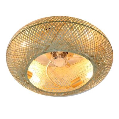 Ventilator Lamp 50cm Air Invisible Blades Retractable Silent Bamboo Ceiling Fan Fans With Lights(WH-CLL-51)