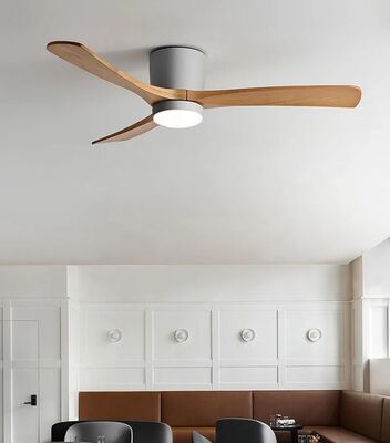 3 Carved Wood Fan Blades Noiseless Reversible Motor Low Profile Ceiling Fan With Lights (WH-VLL-36)