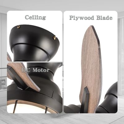 Farmhouse Bar Restaurant 36" Industrial Small wood Ceiling Fan with Light (WH-VLL-44)