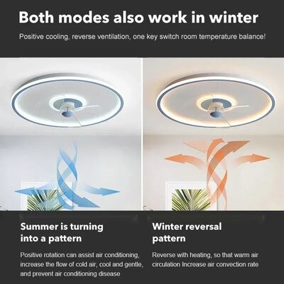 Remote Control Home Bedroom Living Room Decoration LED Ceiling Fan round Minimalist Ceiling Fan Light (WH-CLL-55)