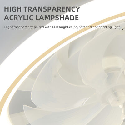 Modern and Simple Home Intelligent Remote Control Restaurant LED Round Acrylic ceiling Fan Light(WH-CLL-59)