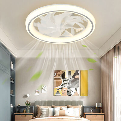 Modern and Simple Home Intelligent Remote Control Restaurant LED Round Acrylic ceiling Fan Light(WH-CLL-59)