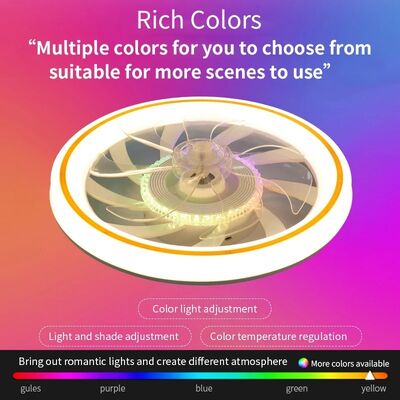 Dimming Indoor Bedroom Living Room Dining Modern Thin RGB Remote Control LED Ceiling Fan Light(WH-CLL-62)