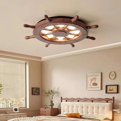 Living room Children's room walnut raw wood invisible fan light Rudder Ceiling fan light (WH-CLL-63)