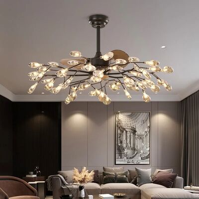 RC dimmable rotated forward and reverse for living room Branch firefly ceiling fan lamp(WH-CLL-66)