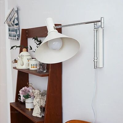 Minimalist Study Reading Lamp  red Bauhaus Bedside Foldable Rocker Arm Wall Lamp(WH-VR-117)