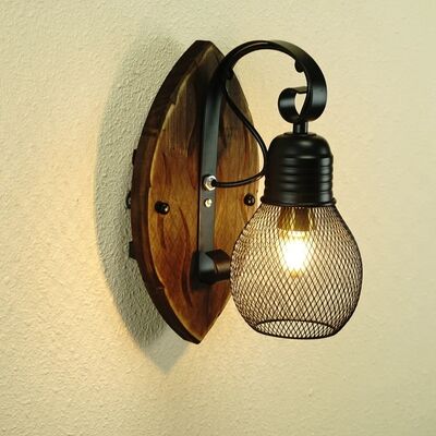 Coffee Restaurant Bar Antique Vintage Black Iron Net wall lamp (WH-VR-130)