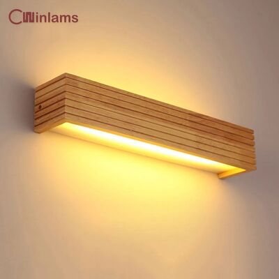 Bathroom Mirror Indoor Lighting Linear Solid Wood LED Wall Lamps (WH-VR-134)