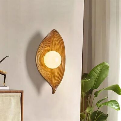 Retro Homestay Corridor Background Wall Lamp Bedroom Bedside resin Leaf Wall Lamp(WH-VR-162)
