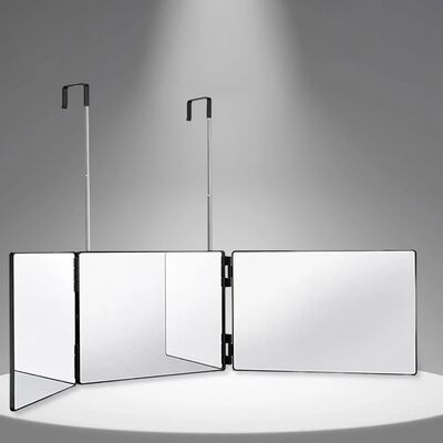 360 Degree Mirror with LED 3-Way Mirror Hair Self Cutting 3 Sides Folding Makeup Mirror with light(WH-MR-86)