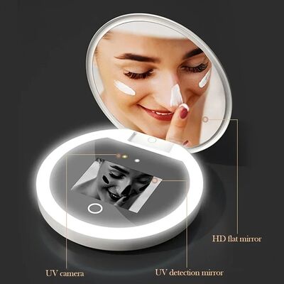 Sunscreen Testing Camera  2X Magnification Travel Makeup UV Mirror with Light(WH-MR-89)