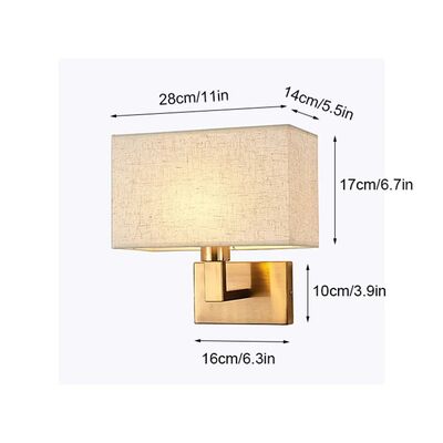 USB Wall Lights with Switch Rectangle White Yellow Fabric mirror front light(WH-MR-95)