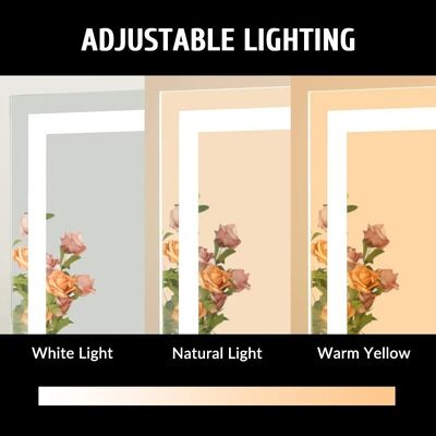 LED Dimmable 3 Modes Touch Screen Control White 360-Degree Rotation Makeup Cloud Mirror with Lights  (WH-MR-96)