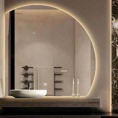 Nordic Semicircular Bath Mirrors Wall-mounted Smart Mirrors with lamp(WH-MR-103)