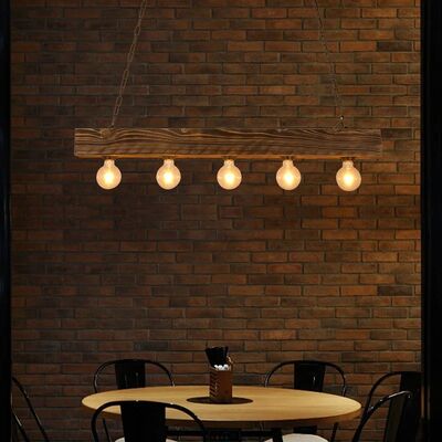 Creative Industrial Style Restaurant Living Room Pendant Light Vintage Solid Wood Chandelier (WH-VP-322)