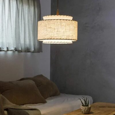 Retro Decoration Pendant Lights Japanese Wabi Sabi Fabric Round Chandelier (WH-VP-332)