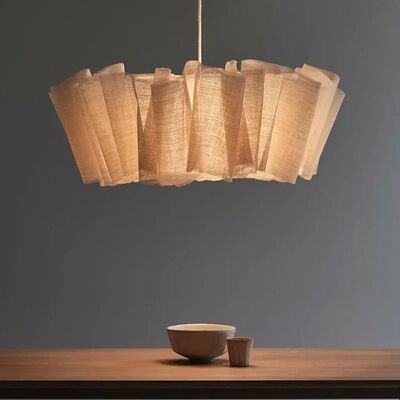 Japanese Wabi-sabi Style Fabric Pendant Lamp Vintage Hand-woven Chandeliers (WH-VP-334)