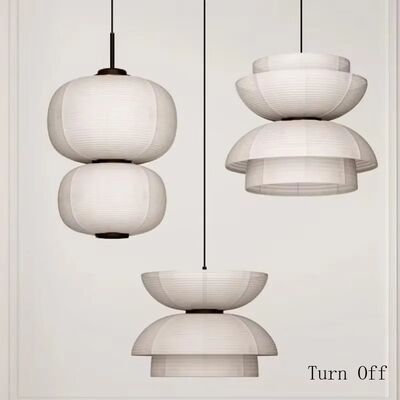 Japanese Pendant Lights Vintage Fabric Lantern Wabi Sabi Lights (WH-VP-335)