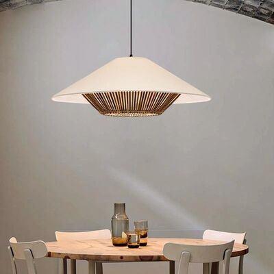 Japanese Wabi Sabi Pendant lamp Fabric Rattan Woven Chandelier Vintage  Rope Pendant light (WH-VP-336)