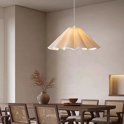Japanese Style Wabi-Sabi Style Fabric Chandelier French Retro Dining Room Kitchen Bar Pendant Lamp (WH-VP-342)